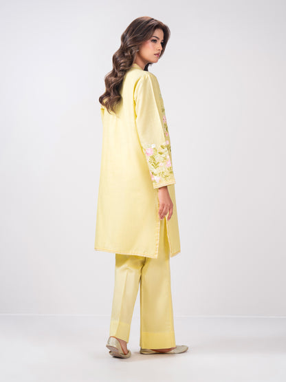 2 Piece Slub Khaddar Suit- Embroidered (Pret)