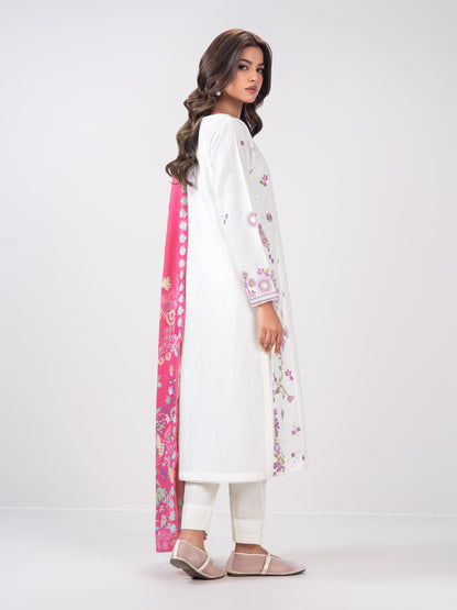 2 Piece Slub Khaddar Suit- Embroidered (Pret)