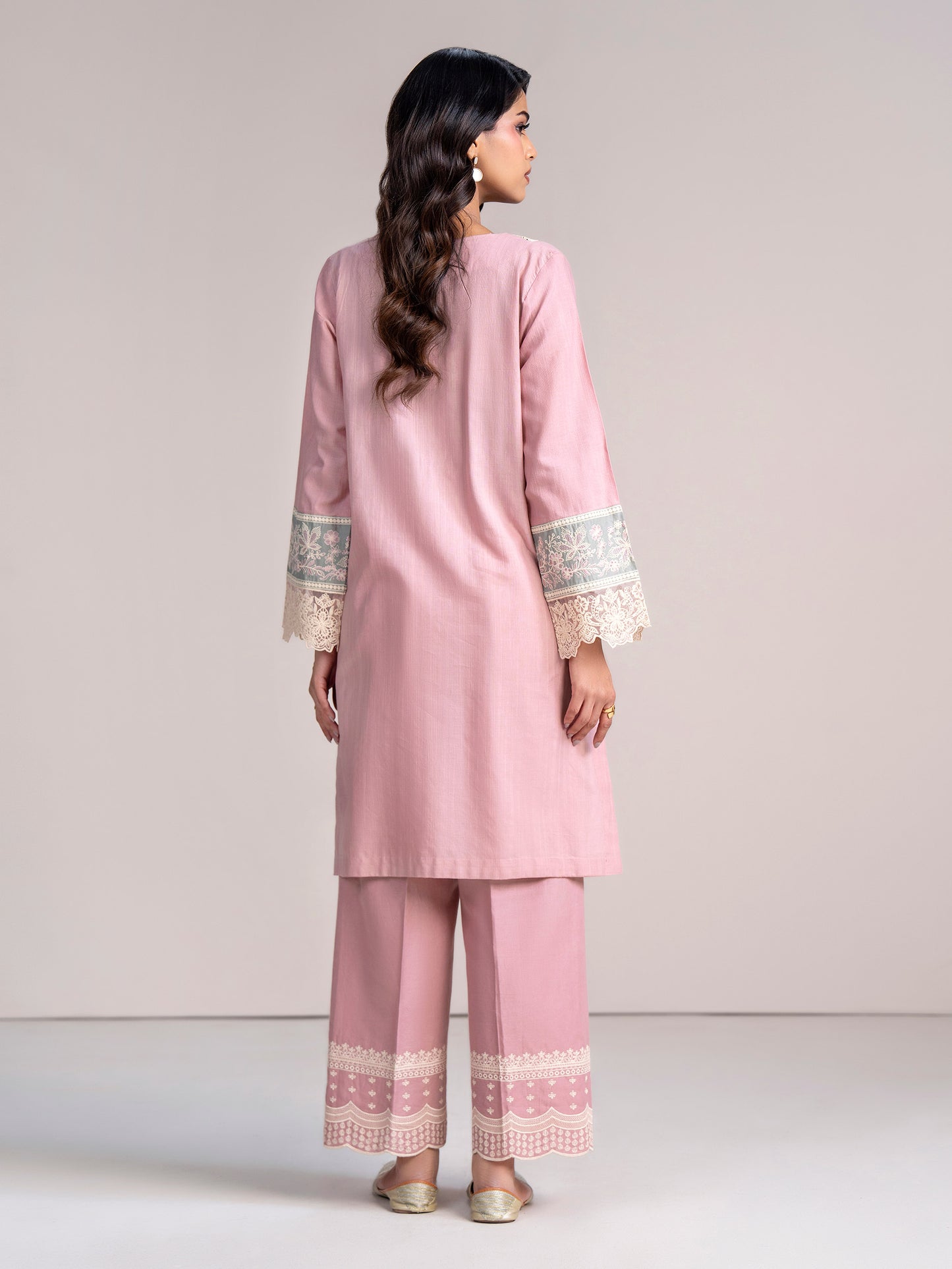 2 Piece Slub Khaddar Suit- Embroidered (Pret)