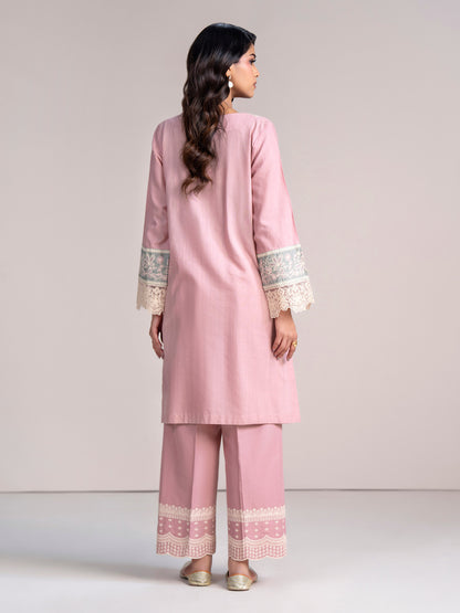 2 Piece Slub Khaddar Suit- Embroidered (Pret)