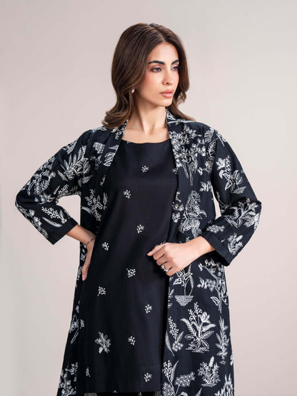 2 Piece Cardigan Khaddar Suit- Embroidered (Pret)