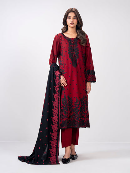 3 Piece Khaddar Suit- Embroidered (Pret)