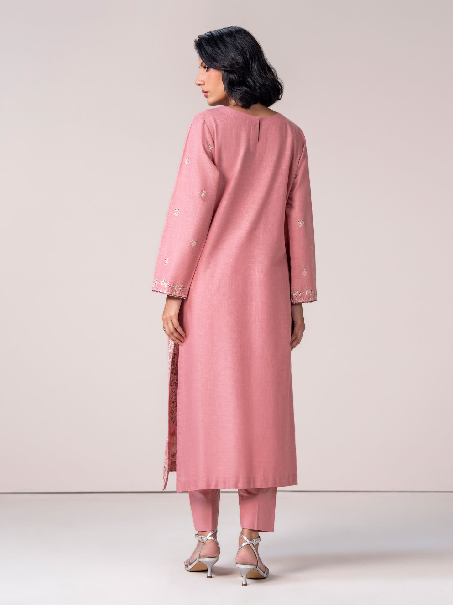 2 Piece Slub Khaddar Suit- Embroidered (Pret)