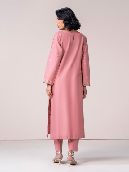 2 Piece Slub Khaddar Suit- Embroidered (Pret)