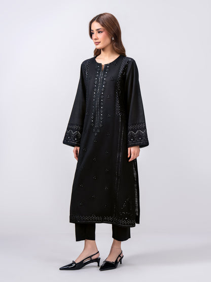 2 Piece Slub Khaddar Suit- Embroidered (Pret)