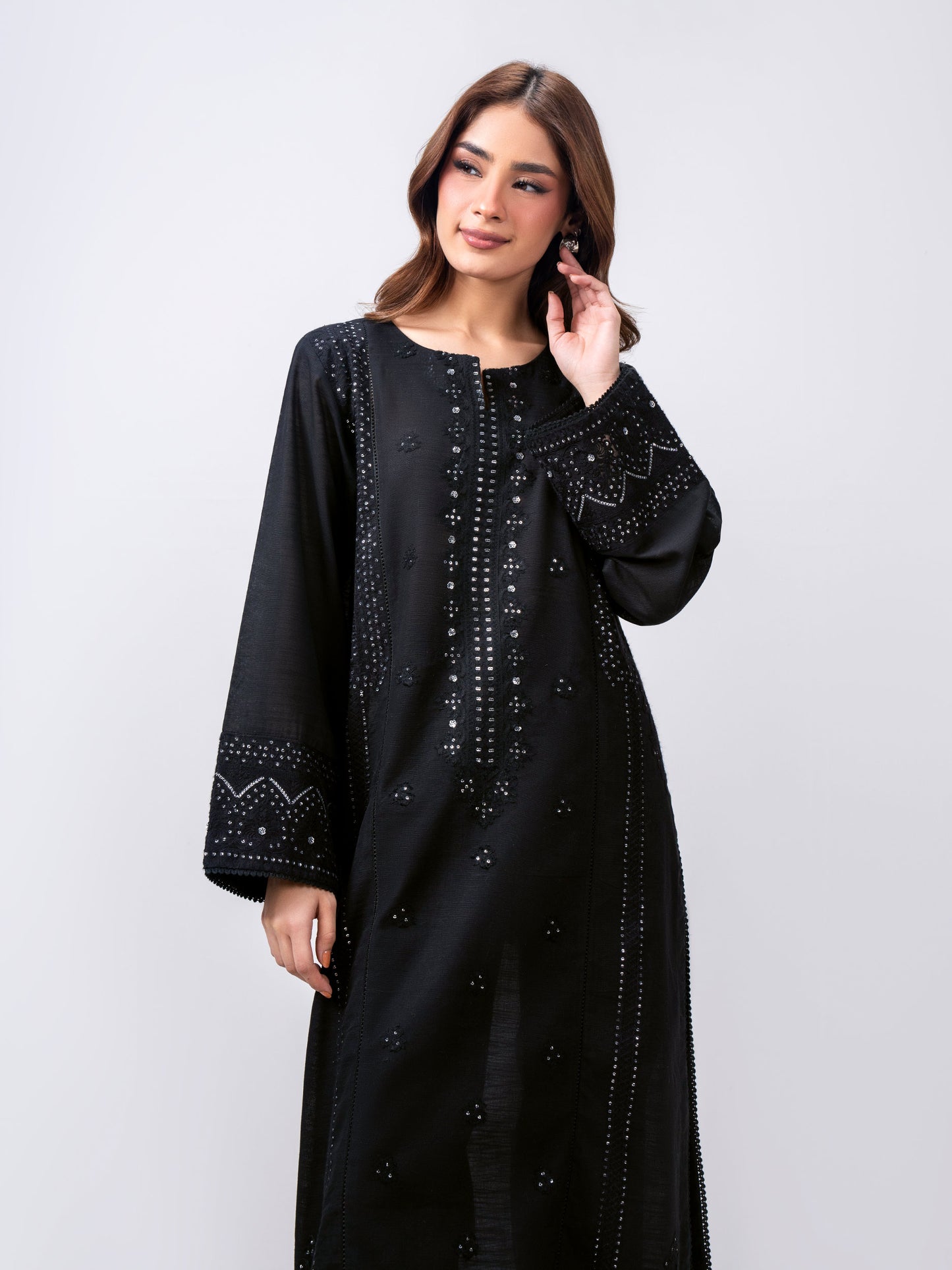 2 Piece Slub Khaddar Suit- Embroidered (Pret)