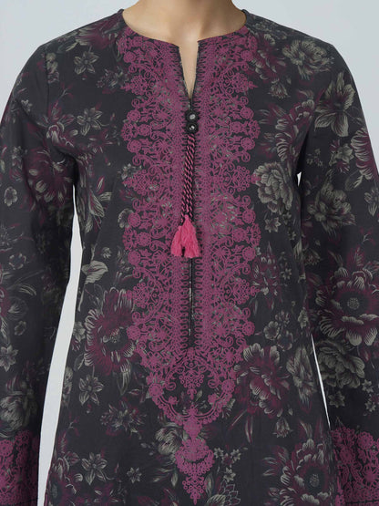 3 Piece Lawn Slub Suit (Pret)