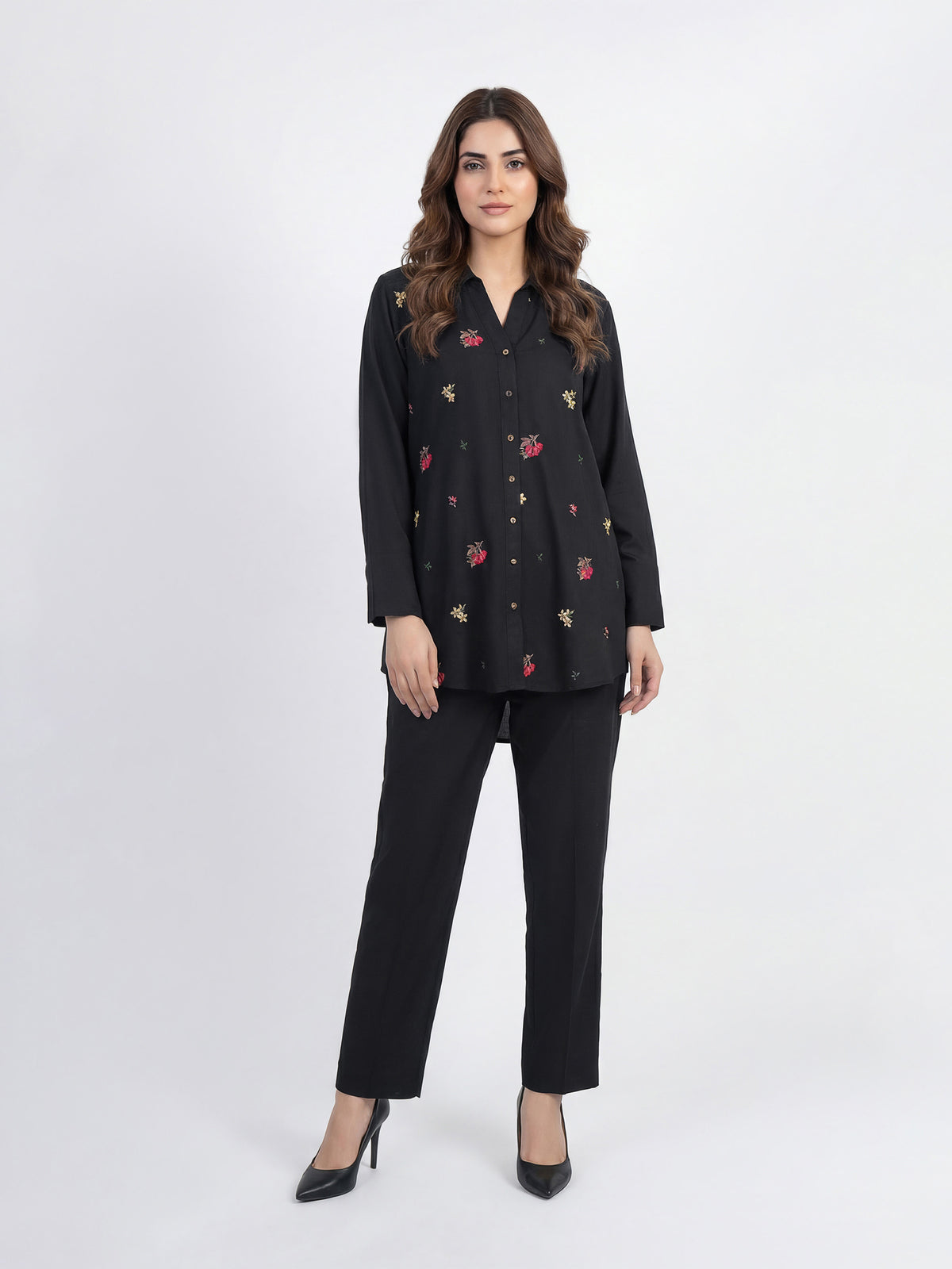 Crepe Kurti- Embroidered (Pret)
