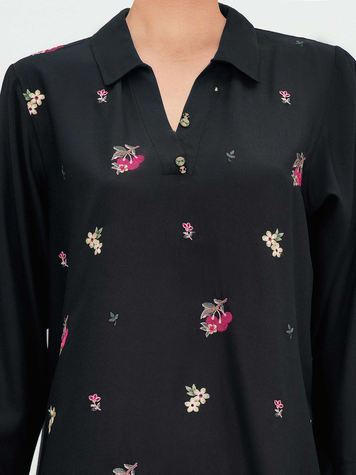 Crepe Kurti- Embroidered (Pret)