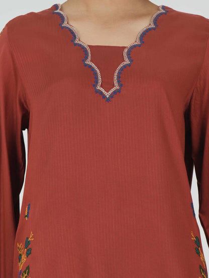 Crepe Kurti- Embroidered