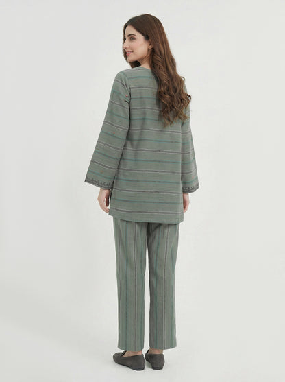 Yarn Dyed Co-ord Set- Embroidered