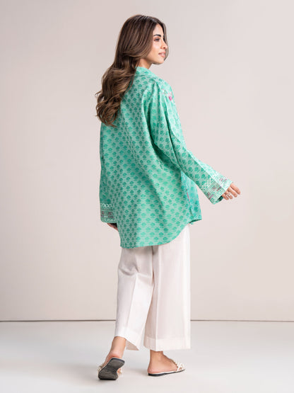 Self Jacquard Kurti-Embroidered (Pret)