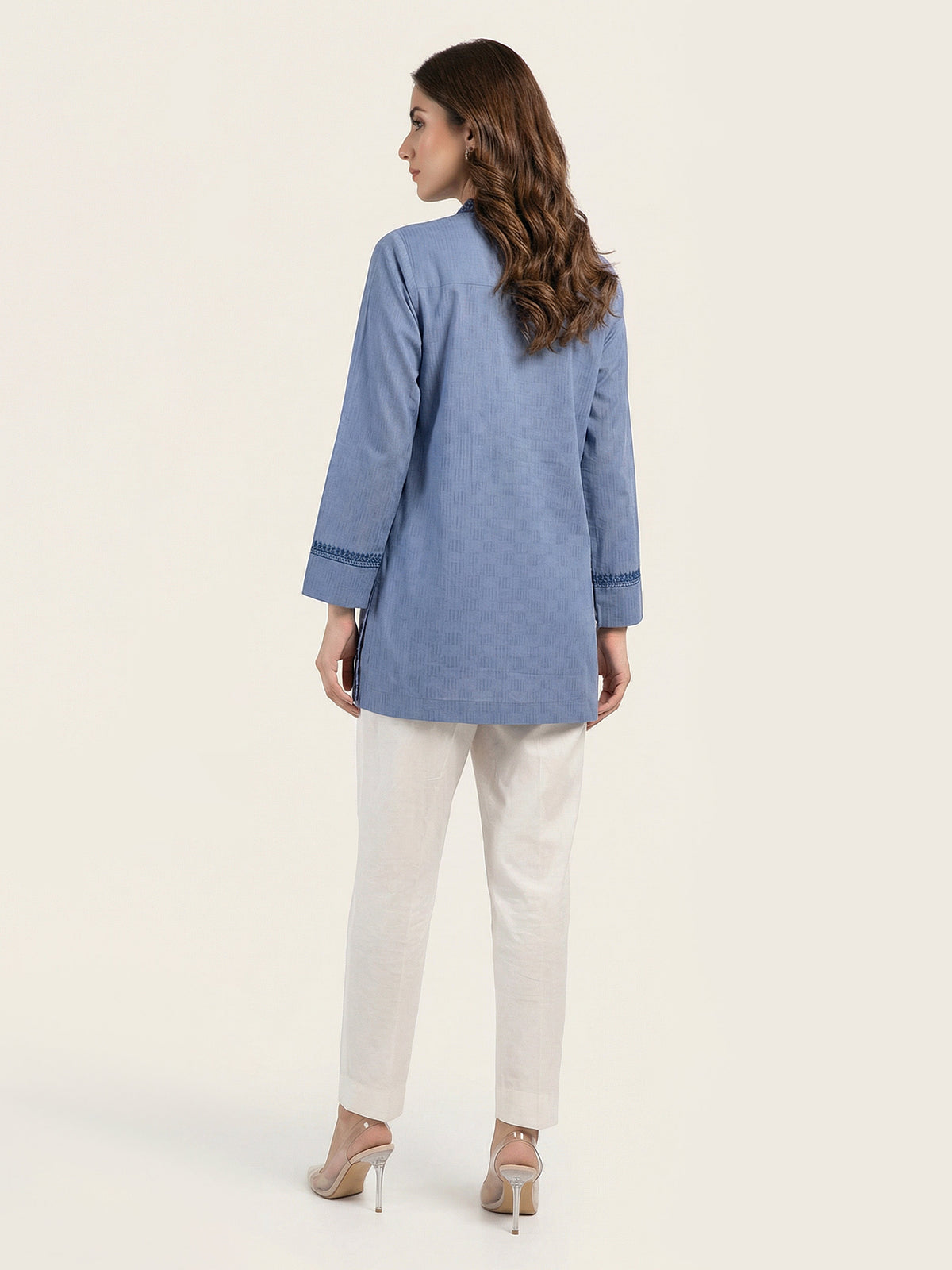 Dobby Kurti- Embroidered (Pret)
