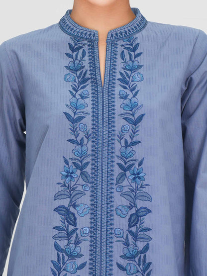 Dobby Kurti- Embroidered (Pret)