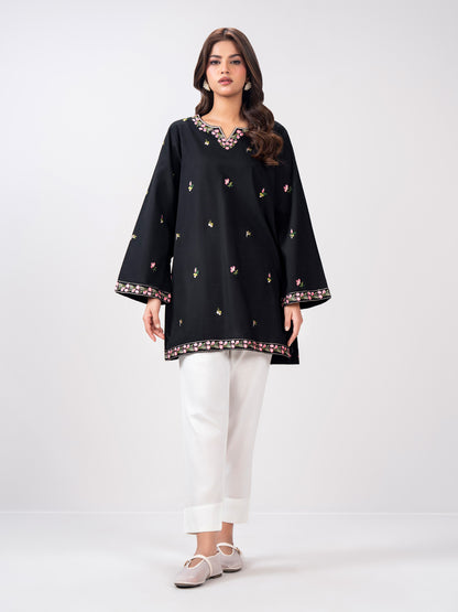 Slub Khaddar Kurti- Embroidered (Pret)