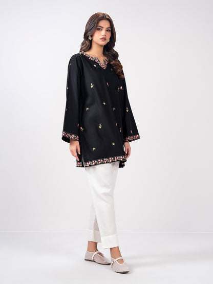 Slub Khaddar Kurti- Embroidered (Pret)