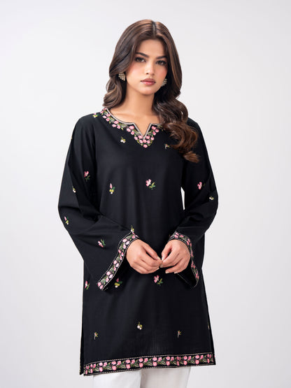 Slub Khaddar Kurti- Embroidered (Pret)