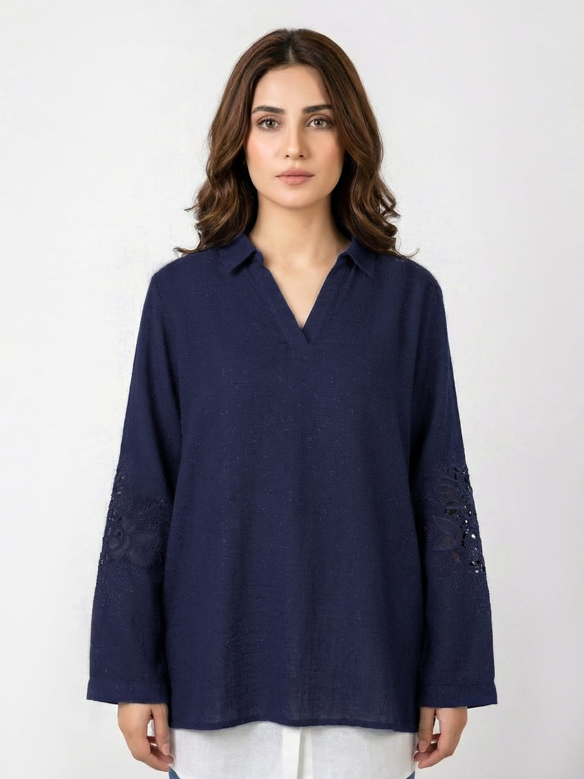 Yarn Dyed Kurti- Embroidered (Pret)