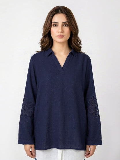 Yarn Dyed Kurti- Embroidered (Pret)