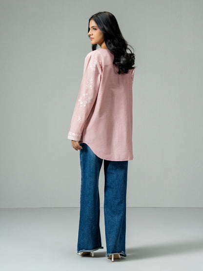 Slub Khaddar Kurti- Embroidered (Pret)