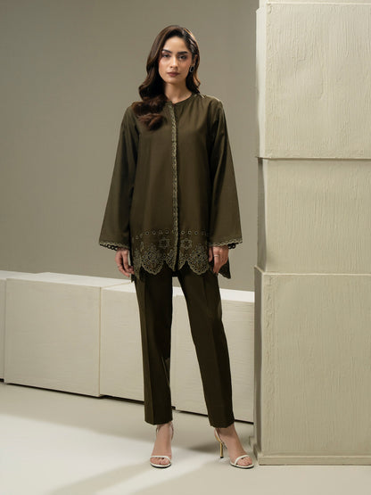 Khaddar Co-ord Set- Embroidered