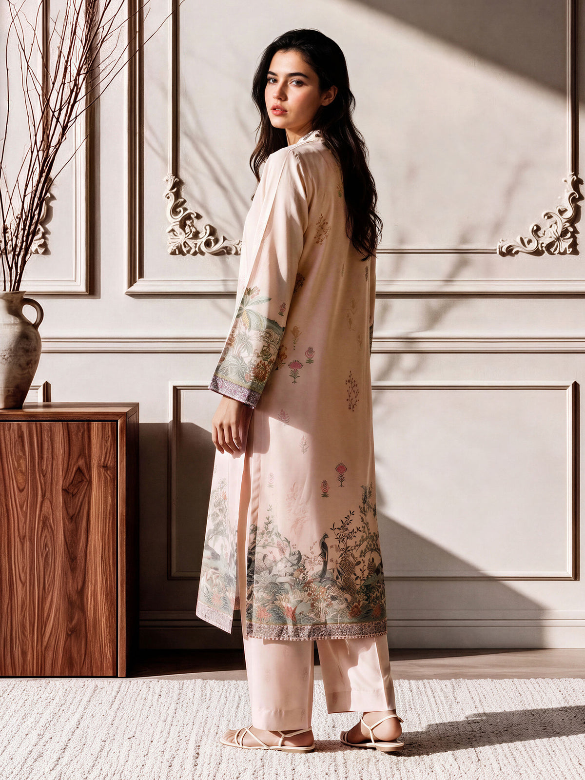 2 Piece Silk Suit- Embroidered (Pret)