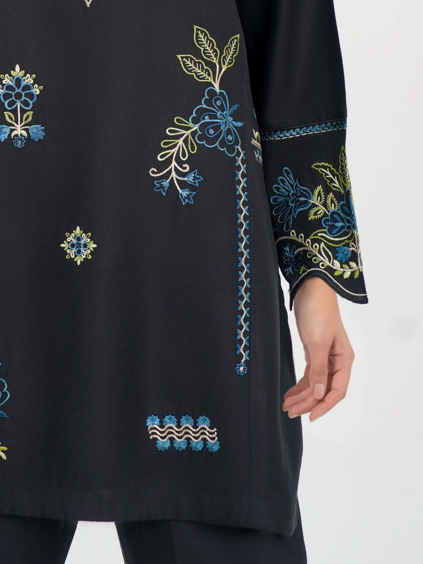 Crepe Kurti-Embroidered (Pret)