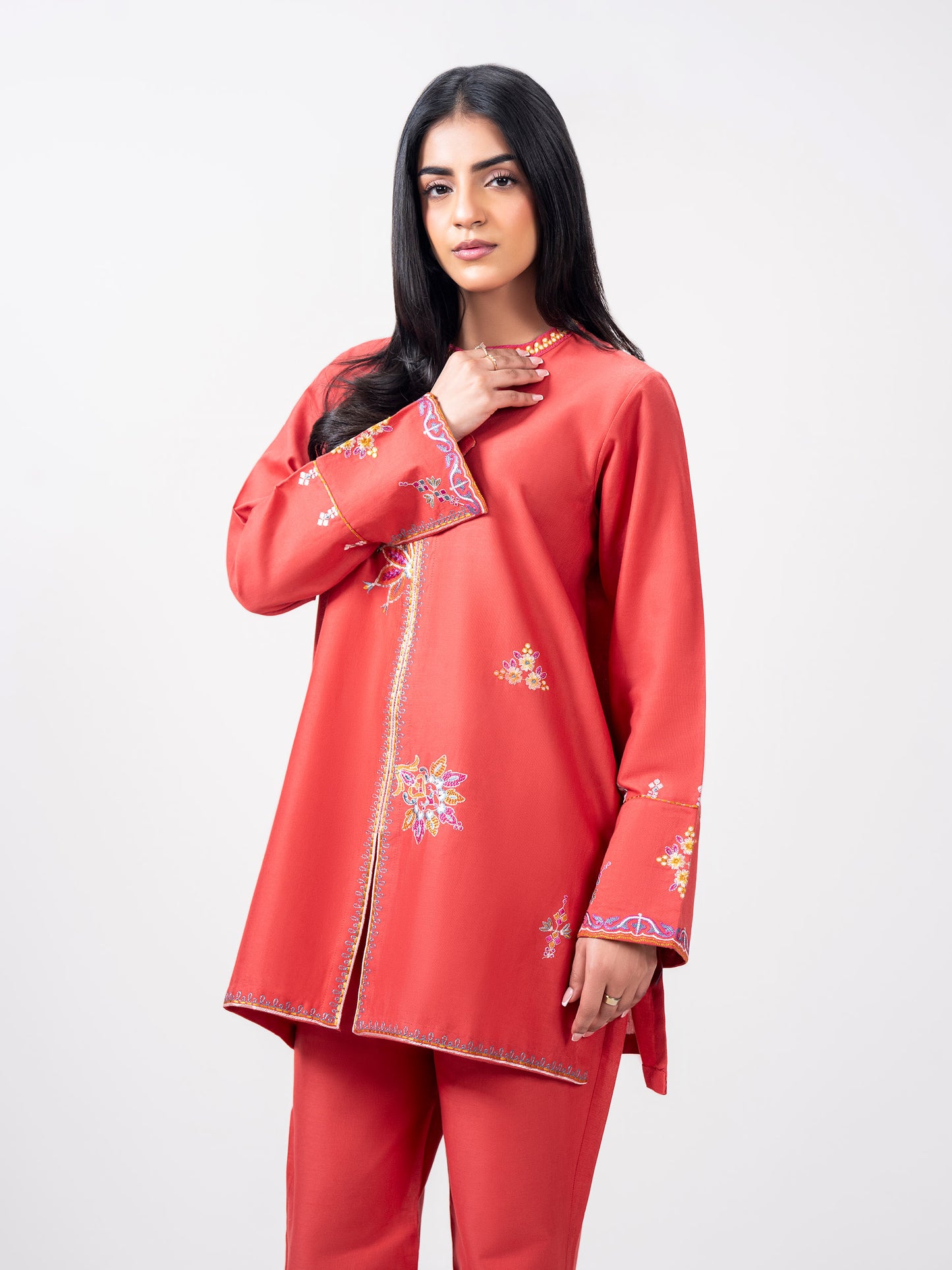 Khaddar Co ord set- Embroidered