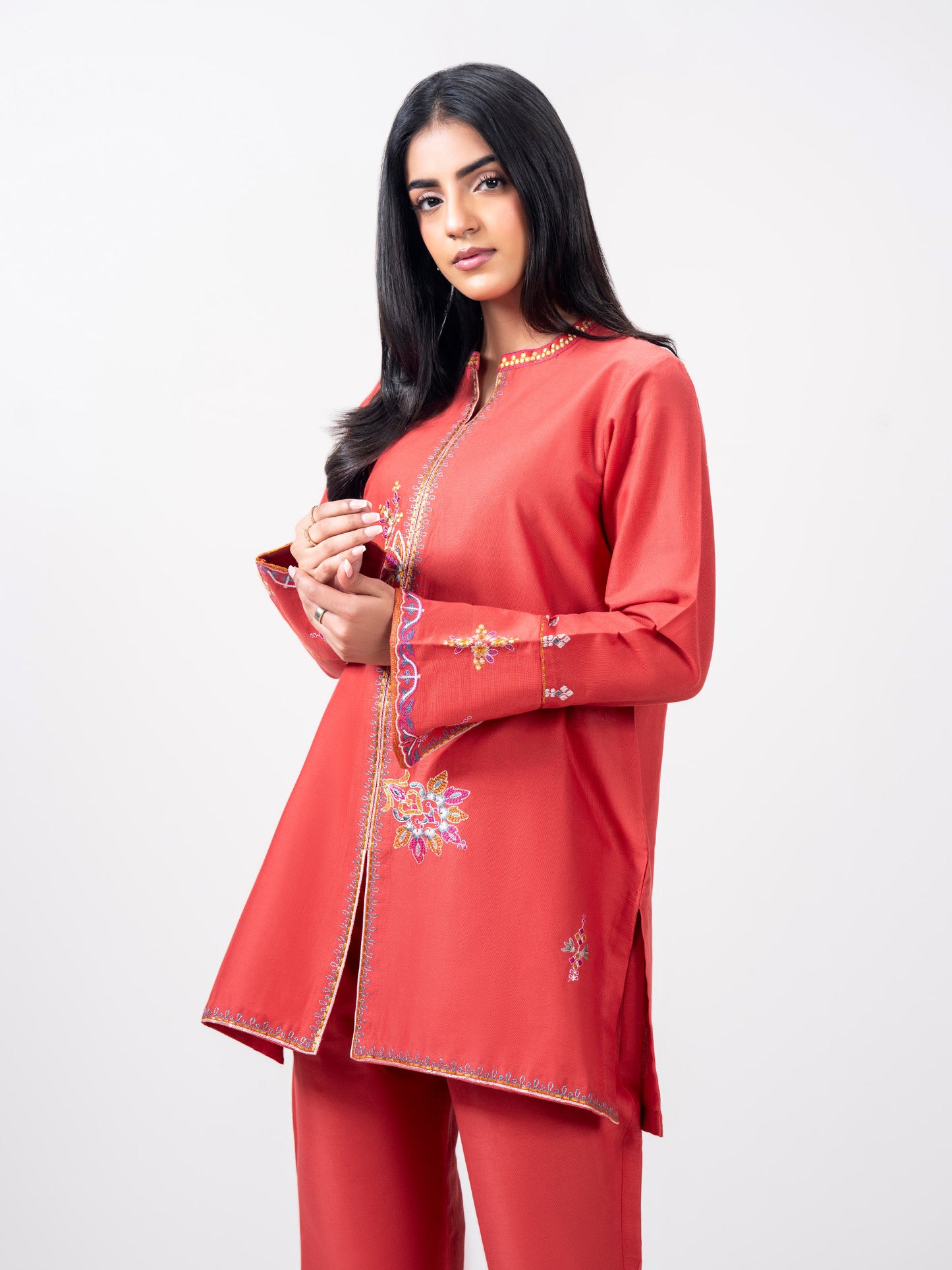 Khaddar Co ord set- Embroidered