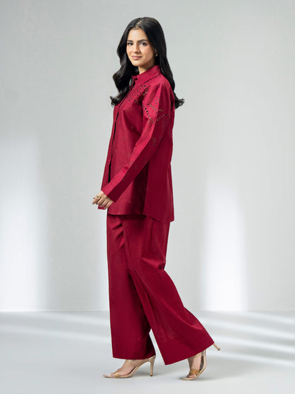 Khaddar Co-ord Set- Embroidered