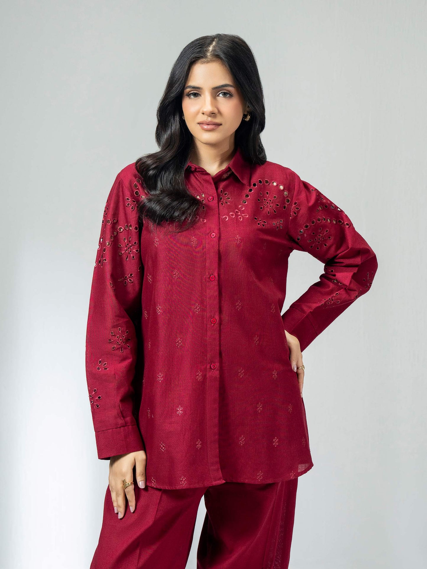 Khaddar Co-ord Set- Embroidered