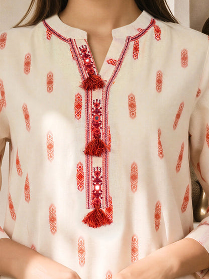 Yarn Dyed Jacquard Co-ord Set- Embroidered