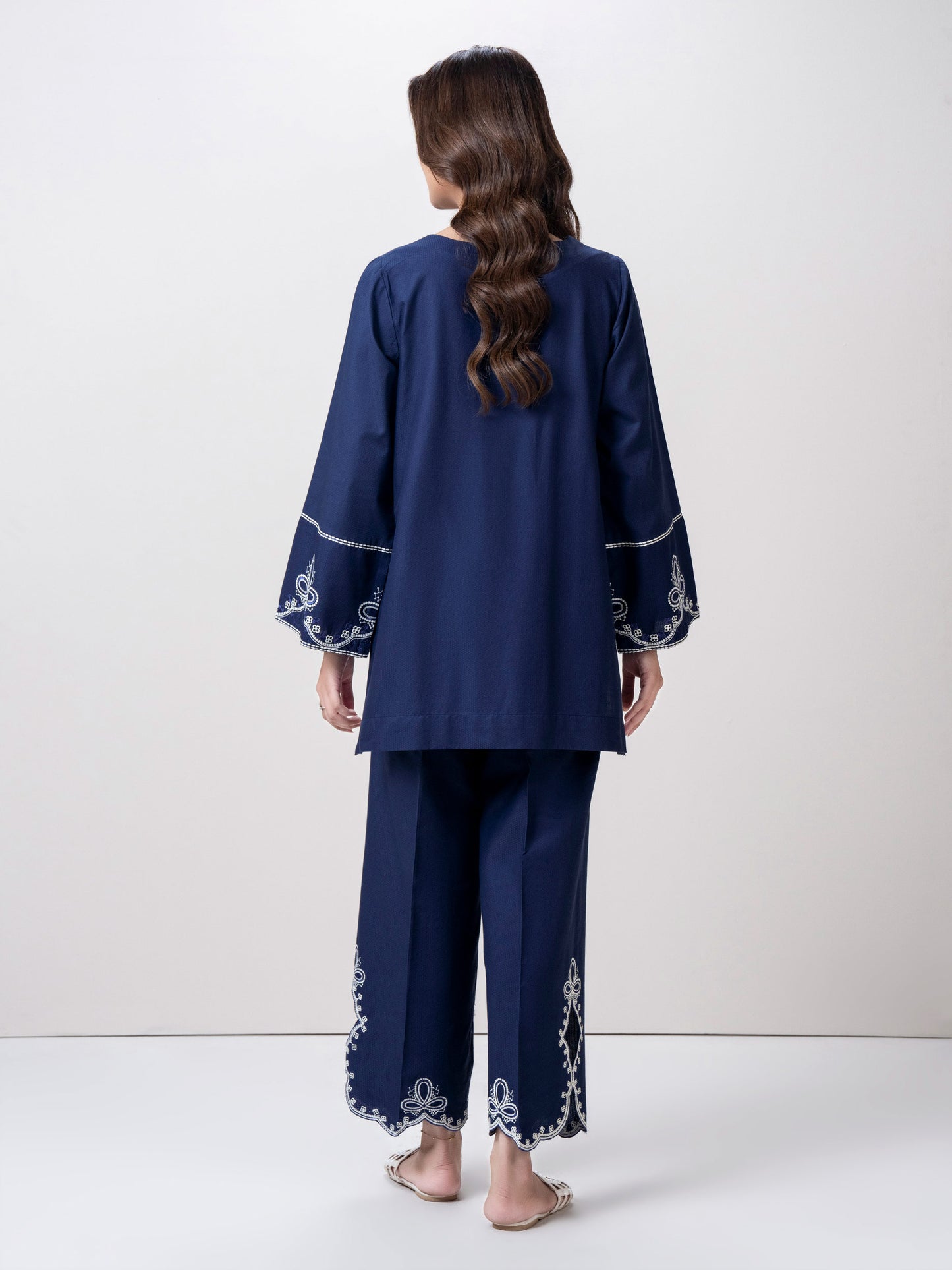 Dobby Co-ord Set- Embroidered