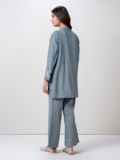 Yarn Dyed Co-ord Set- Embroidered