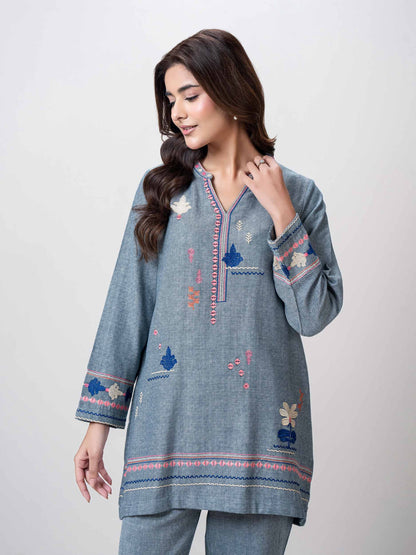 Yarn Dyed Co-ord Set- Embroidered