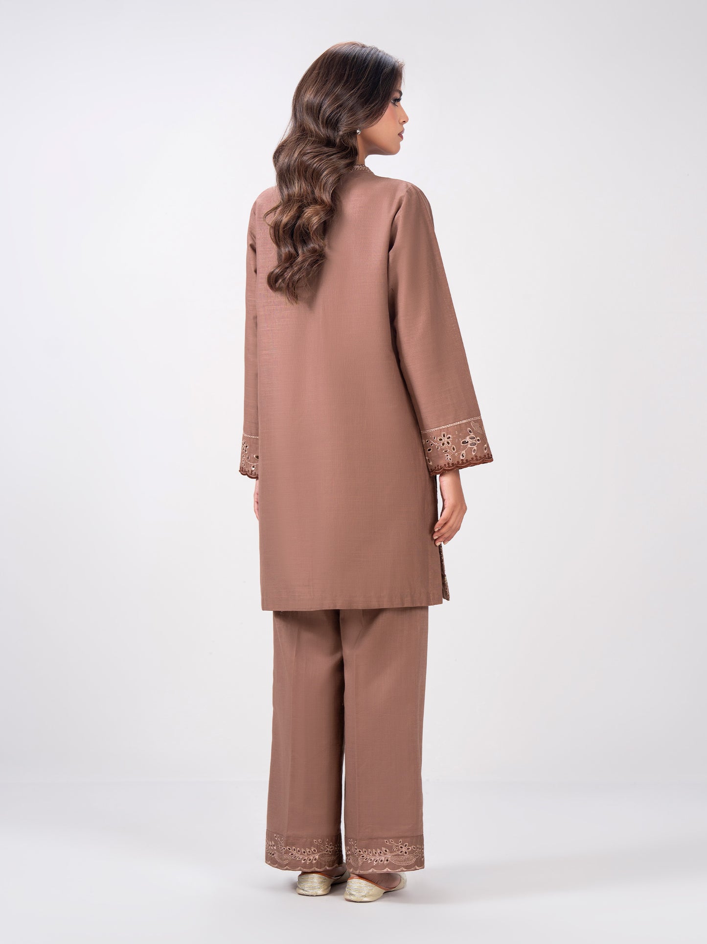 2 Piece Slub Khaddar Suit- Embroidered (Pret)