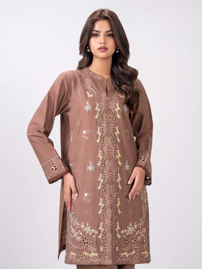 2 Piece Slub Khaddar Suit- Embroidered (Pret)
