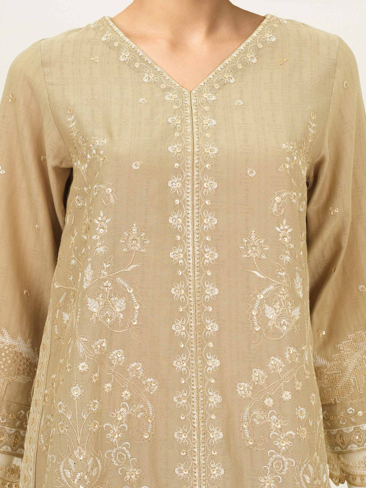 2 Piece Jacquard Yarn Dyed Suit- Embroidered (Pret)