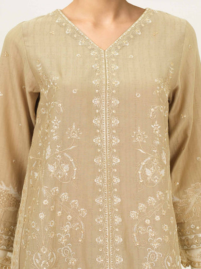 2 Piece Jacquard Yarn Dyed Suit- Embroidered (Pret)