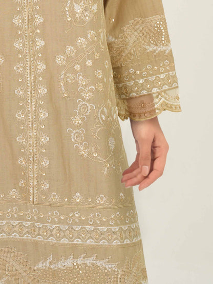 2 Piece Jacquard Yarn Dyed Suit- Embroidered (Pret)