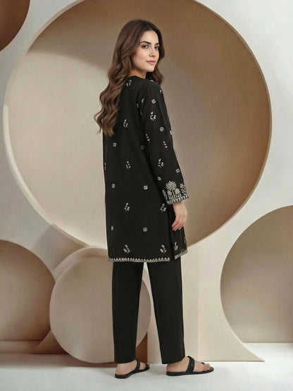 2 Piece Khaddi Silk Suit-Embroidered (Pret)