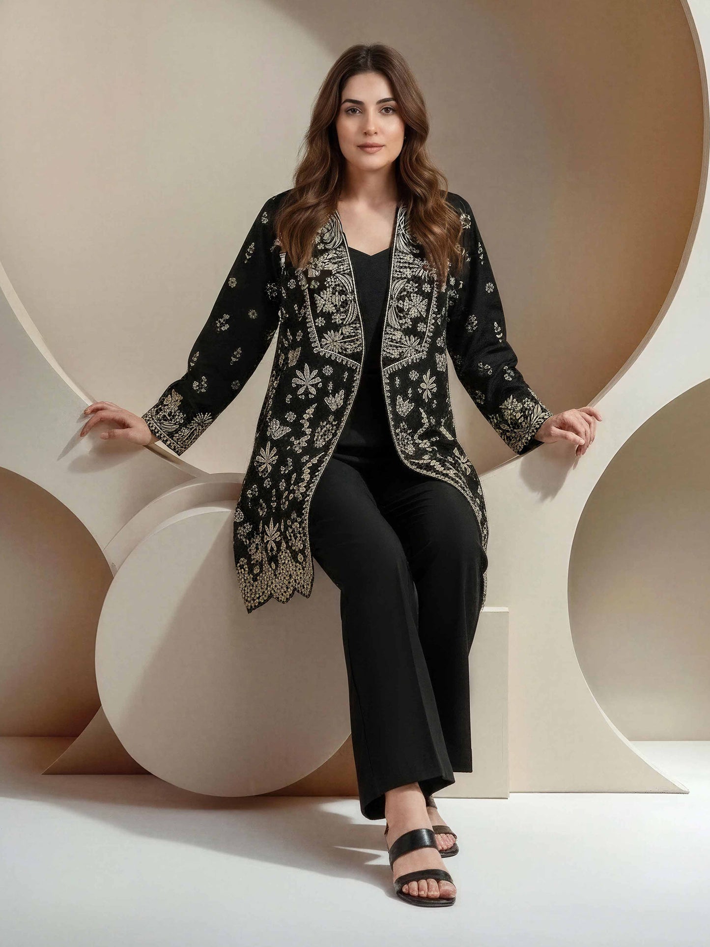 2 Piece Khaddi Silk Suit-Embroidered (Pret)