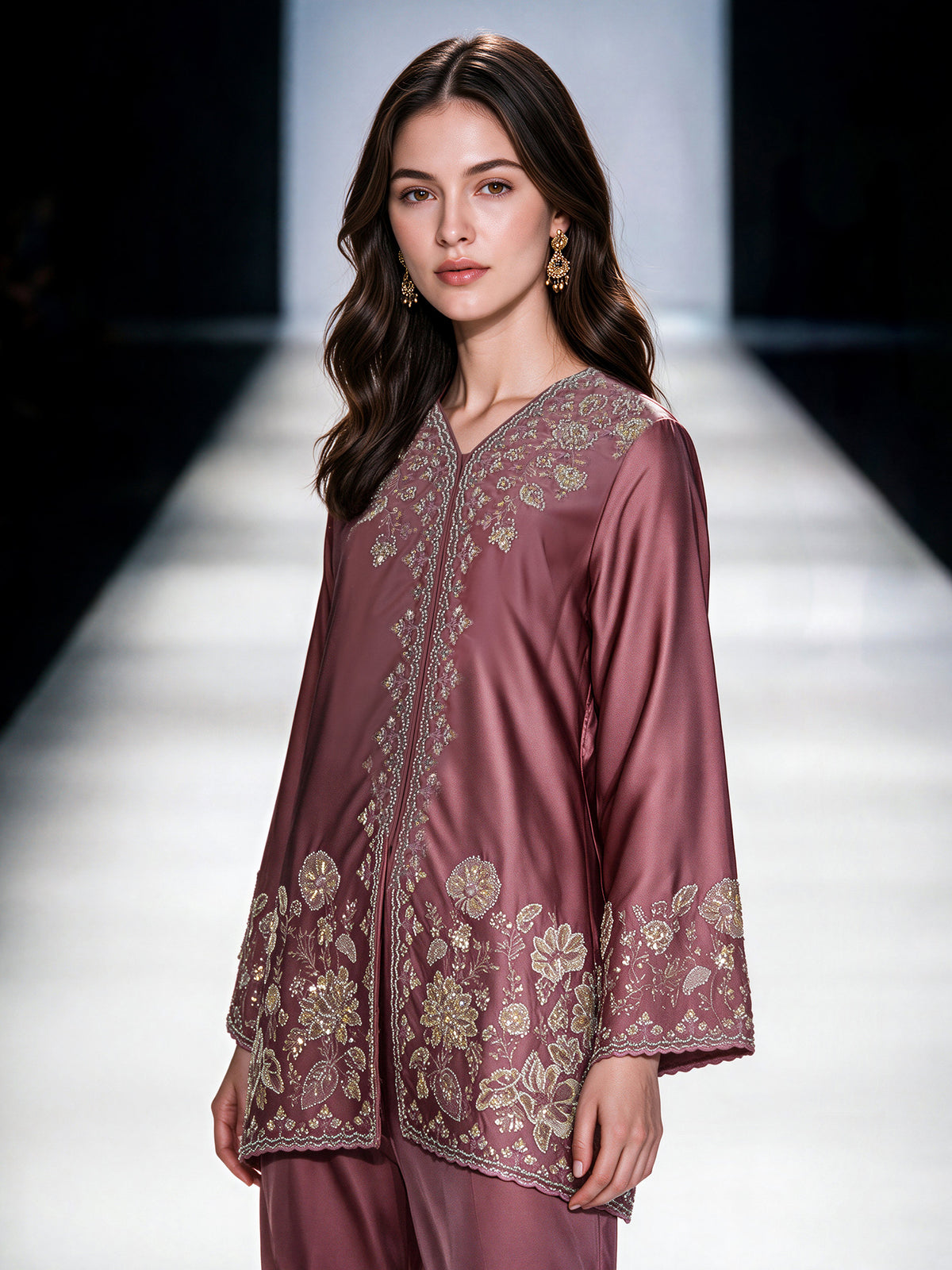 2 Piece Silk Premium Suit- Embroidered (Pret)