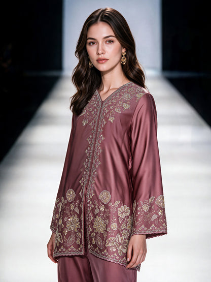 2 Piece Silk Premium Suit- Embroidered (Pret)