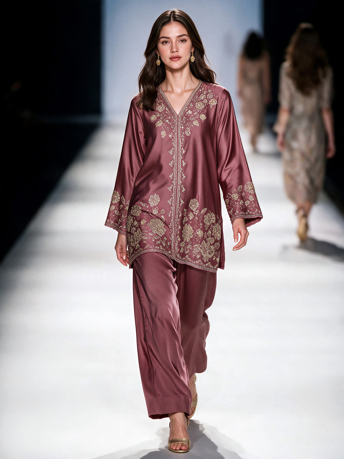 2 Piece Silk Premium Suit- Embroidered (Pret)