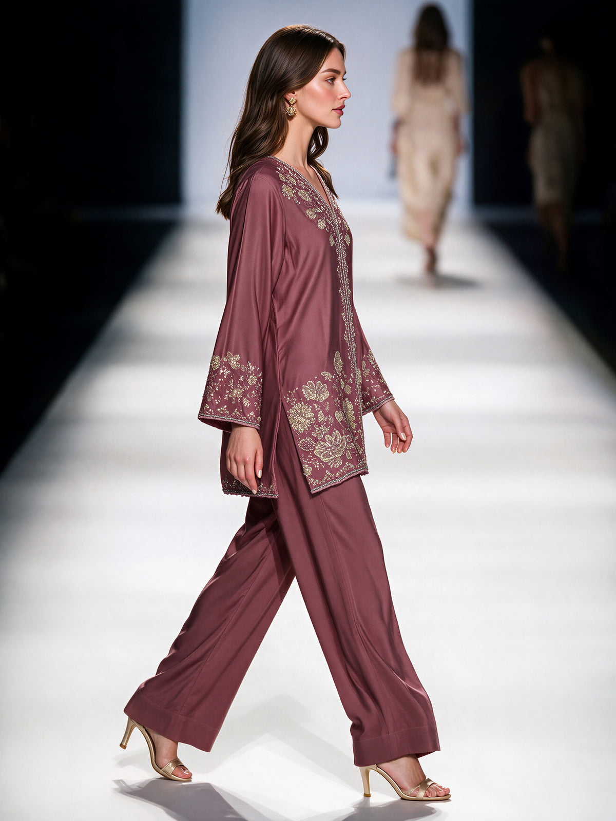 2 Piece Silk Premium Suit- Embroidered (Pret)