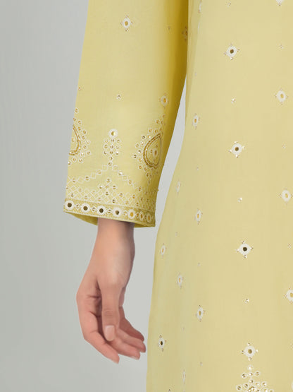 3 Piece Khaddi Silk Suit- Embroidered (Pret)