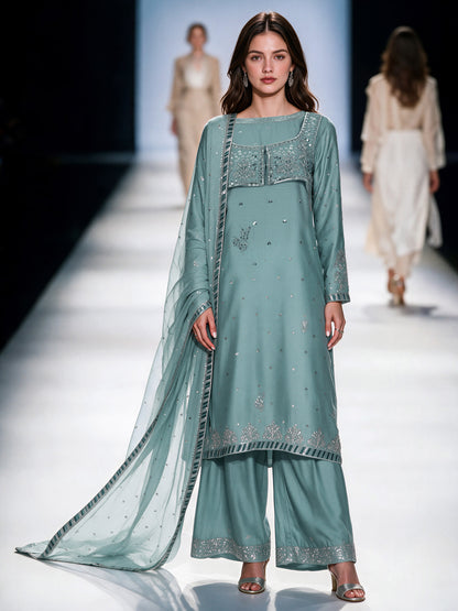 2 Piece Crepe Suit- Embroidered (Pret)