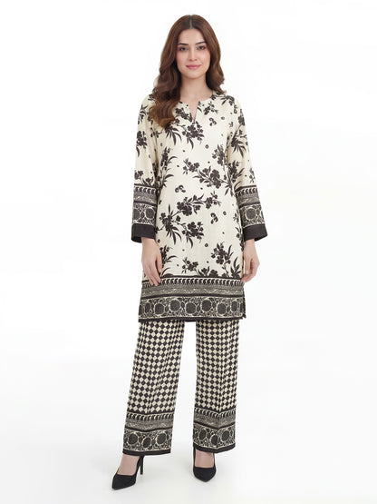 2 Piece Silk Suit- Embellished (Pret)