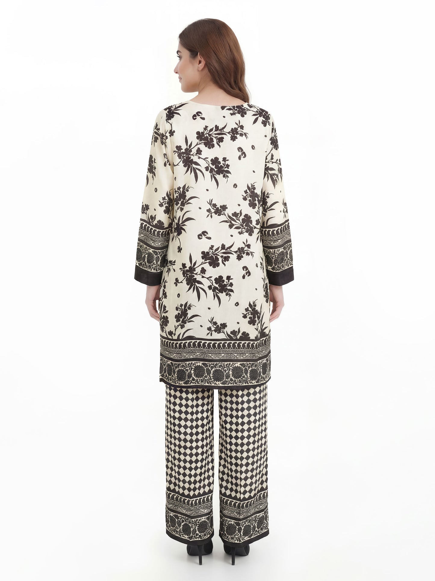 2 Piece Silk Suit- Embellished (Pret)